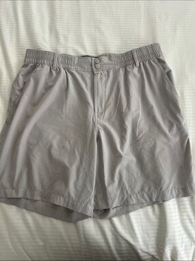 BURLEBO Men's Light Gray Elastic Waist Athletic Shorts